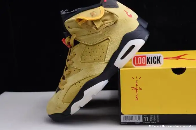 Official Maikesneakers X AIR JORDAN 6 TRAVIS YELLOW SCOTT CN1084-300 0525